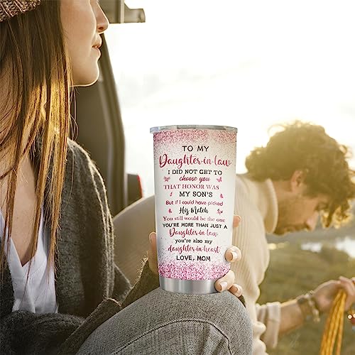 Image of ZANIION Daughter in Law Gifts Tumbler, Gifts For Daughter in Law, Daughter in Law Gift Ideas, Best Future Daughter in Law Birthday Gift, Daughter-in-Law Gifts From Mother-in-Law Coffee Cup 20oz 1PC