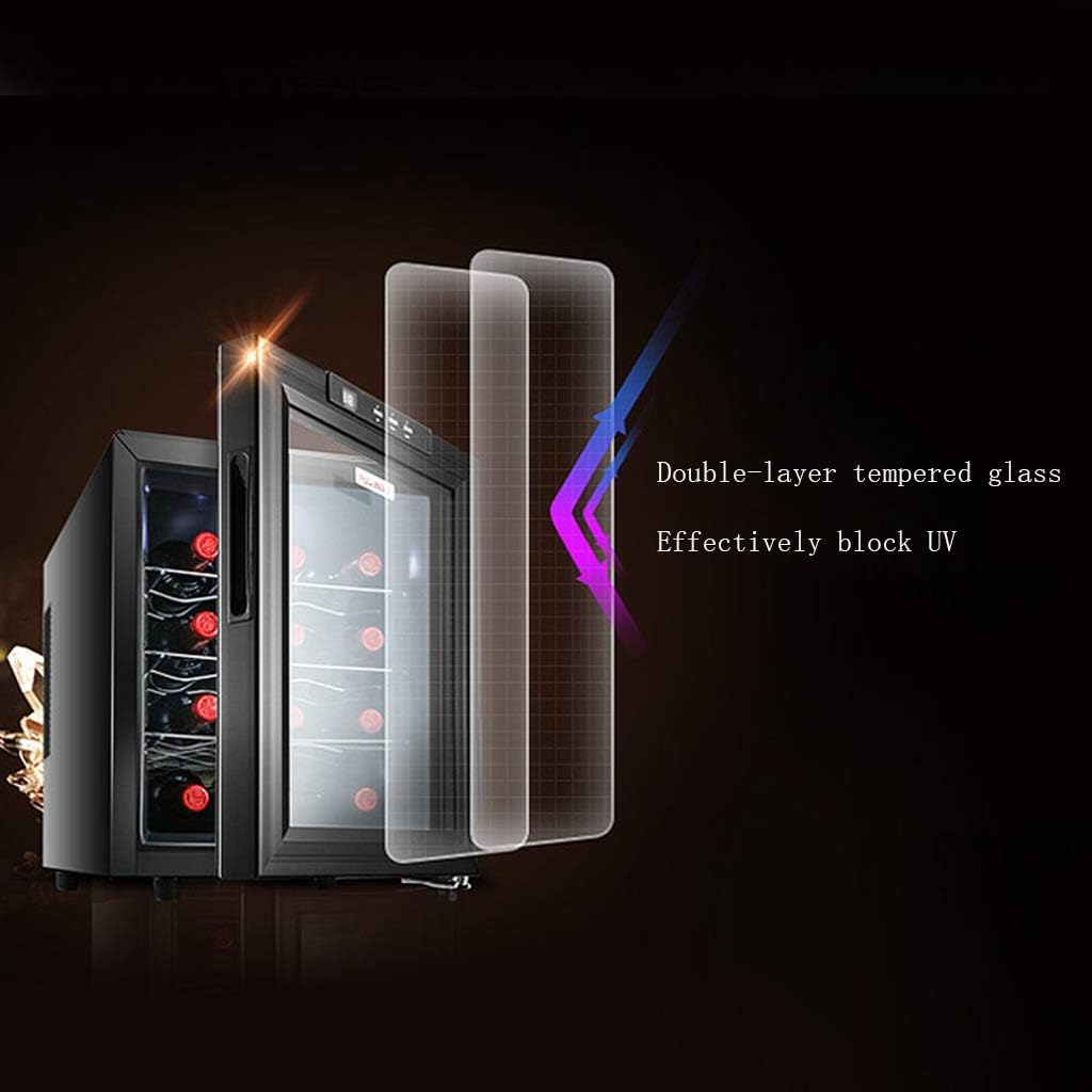 Wine Cooler Refrigerator - White Red Wine Countertop Wine Cooler Refrigerator - Freestanding -Touch Button-LED Display 12 Bottle Wine Cooler