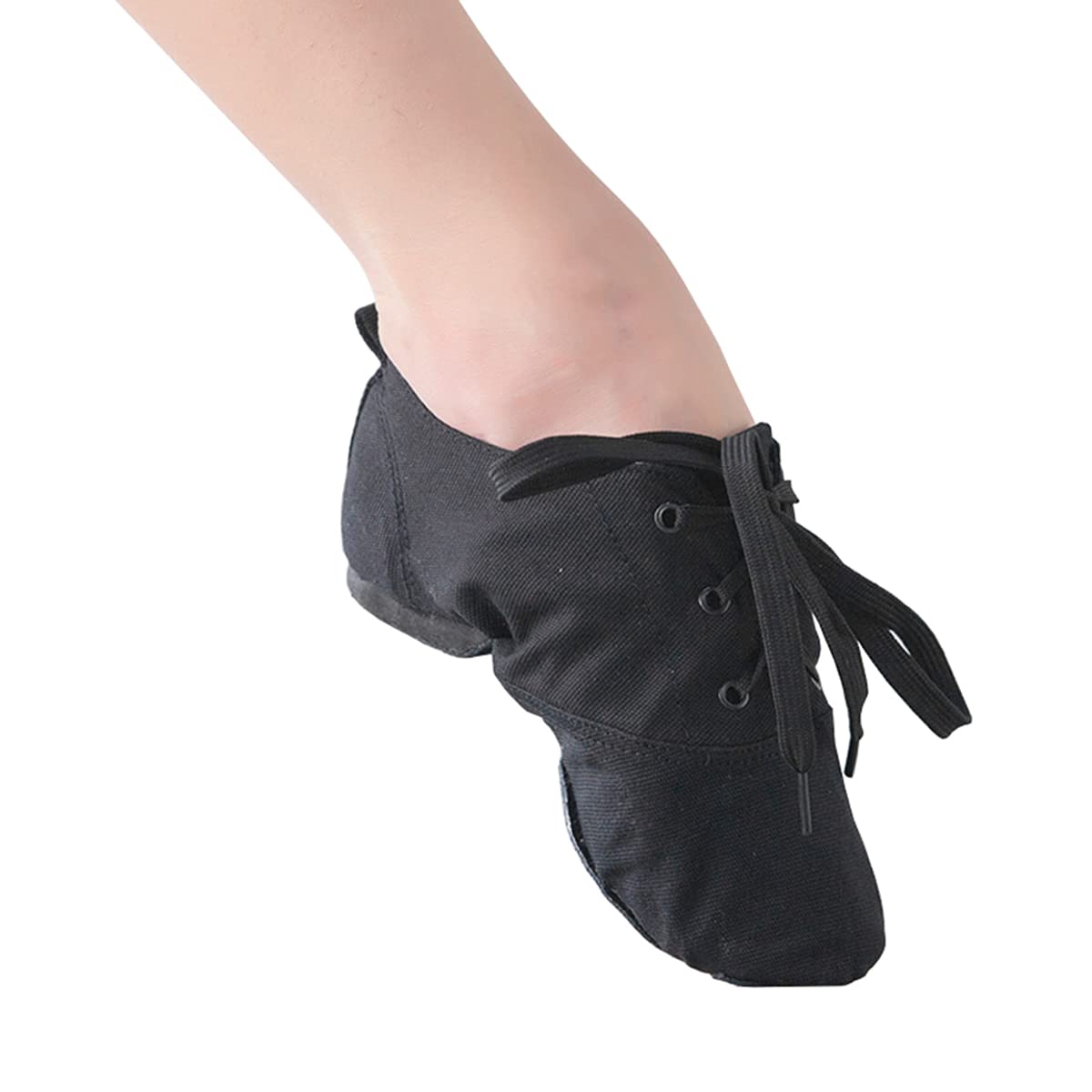 Chaussure de Ballet Toile, Chaussures de Jazz Femme à Lacets Baskets de Danse Fille Semelles Divisées Moderne Dance Chaussures