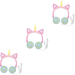 Generic Unicorn Headphones 3 pcs Unicorn Headphones Corded Headphones Wired Headphone Headphones Wired Headphones for Computer