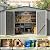 WillowLume 12 x 10FT Grey Outdoor Storage Shed, Metal Waterproof Shed Garden Tool Shed with Door and Lock Outdoor Storage,All-Weather Shelter for Bike, Gardening Tools, Lawn Mowers