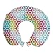ABAKUHAUS geometrico Circle Cuscino da Viaggio, strisce colorate, Accessorio in Schiuma di Memoria per Viaggio, 30 cm x 30 cm, Multicolore
