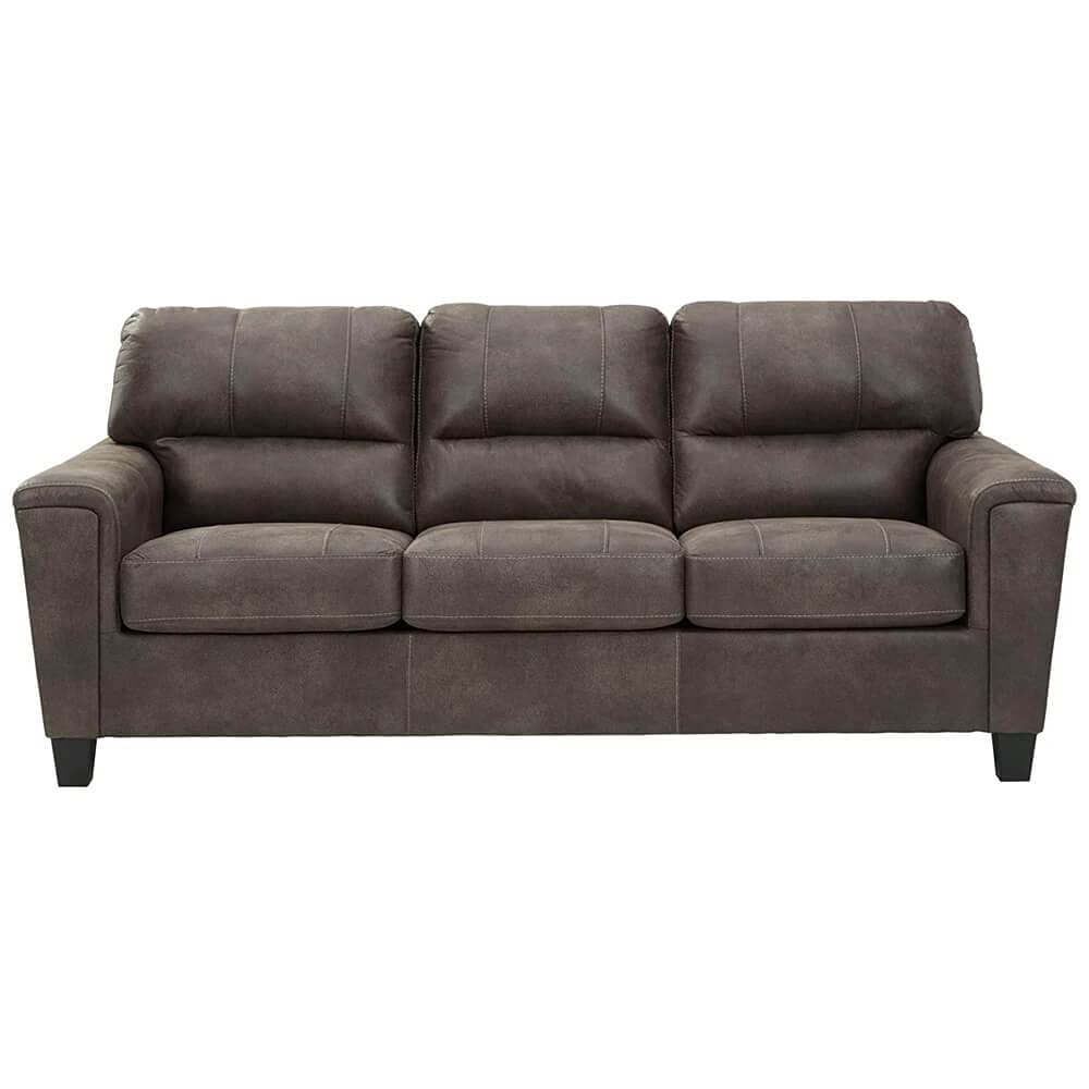 Signature Design by Ashley Navi Faux Leather Modern Sofa, Gray