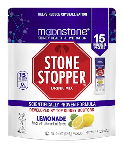 Stone Stopper Drink Mix, Lemonade, Kidney Stone Prevention, Calcium Oxalate Protector, Alkali Citrate Support, Developed by Urologists to Improve...