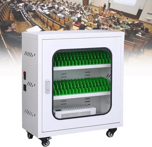 Armadietto Portatile per la Ricarica di cellulari, Stazione di Ricarica USB da 6 a 60 Slot e Carrello portaoggetti, Organizer per cellulari Ricaricabili per Eventi, uffici e scuole, 60 Slot