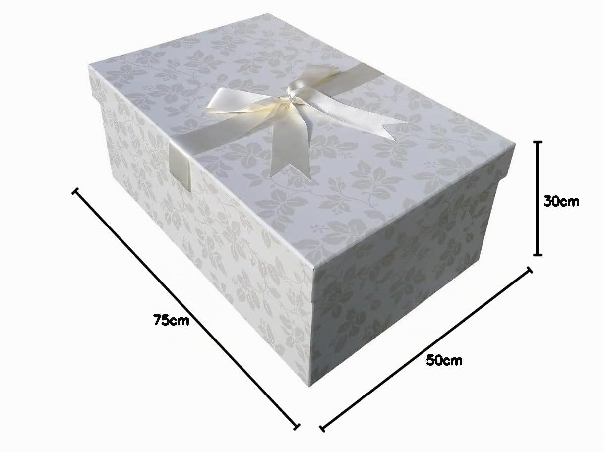 CAJA XL PARA ALMACENAR VESTIDO DE NOVIA (CLAREMONT IVORY) 75 x 50 x 30 cm. Almacenamiento de vestidos de novia, proteger, preservar. Hecho a mano en el UK. Materiales de pH neutro