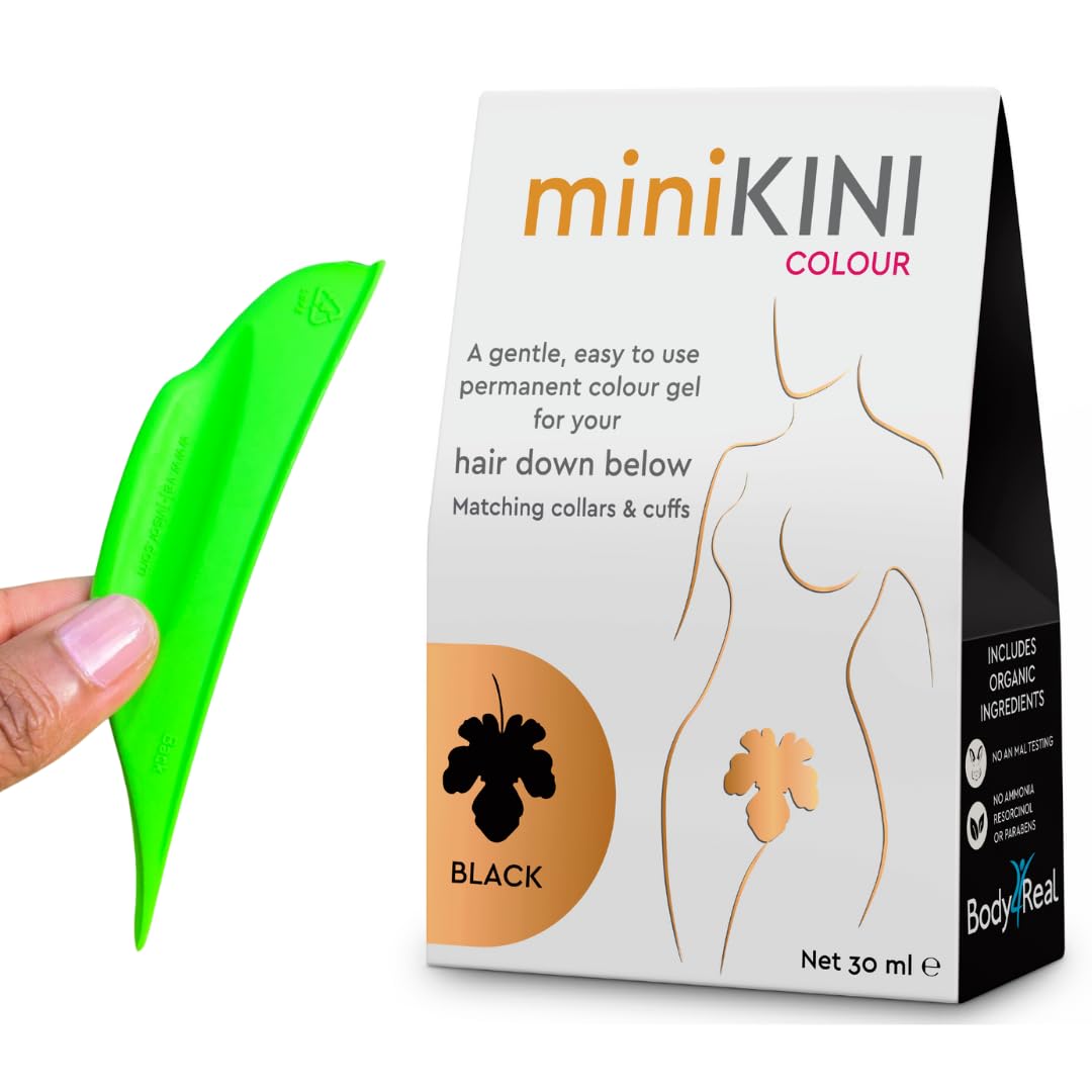 Black Permanent Bikini Hair Dye Minikini Colour for Hair Down Below and Va j-j Visor Intimate Area Protection Shield