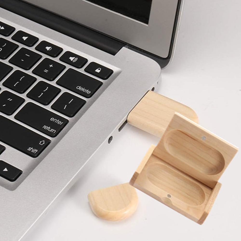 5 szt. USB 3.0 64 GB Flash Driver, drewniane pendrive USB, pendrive z drewnianym pudełkiem (3.0 64 GB, drewno klonowe elipsa)