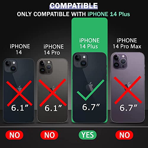 Image of Polycarbonate Back Cover Case Compatible for Apple iPhone 14 Plus with Slide Camera Cover & Rotated Ring Stand | Military Grade Mobile Phone Cover Case for Apple iPhone 14 Plus (Black)