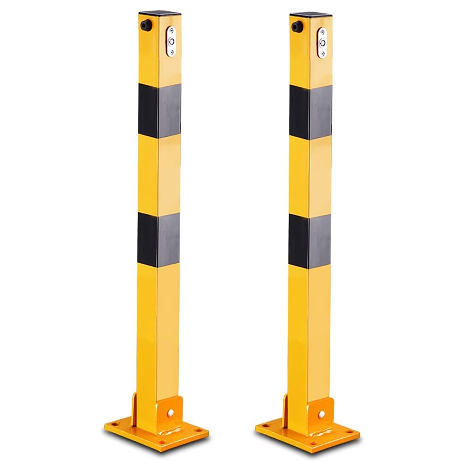 DUANHOZ Folding Parking Barrier - Durable Safety Bollard for Secure Driveway and Garage Space Protection
