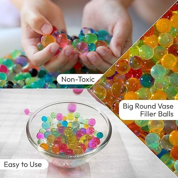Image of 100 Grams Water Jelly Beads (Multicolour) - Polymer Super Absorbent Polymer Jelly Balls - Crystal Jelly Balls - Water Balls - Jelly Water Beads for Plants