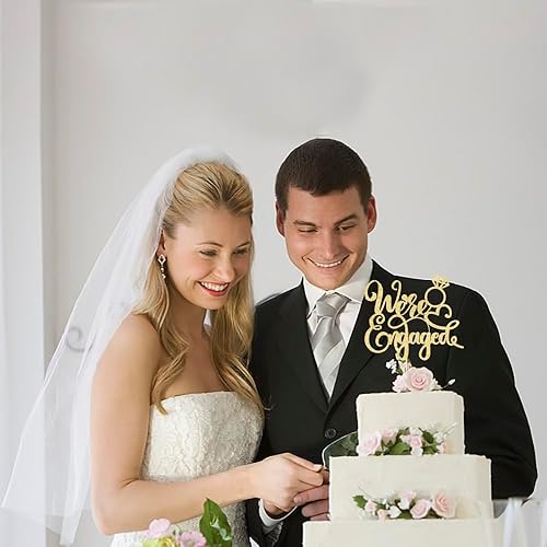 Miniatura 4 de Auteby Decoración para tartas de compromiso con purpurina (dorado)