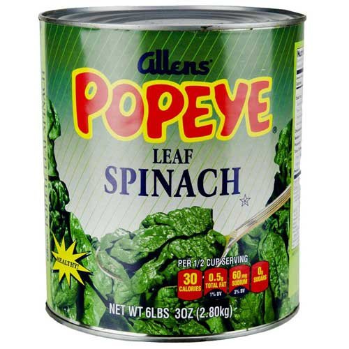 Popeyes Leaf Spinach, 99 Ounce -- 6 per case.