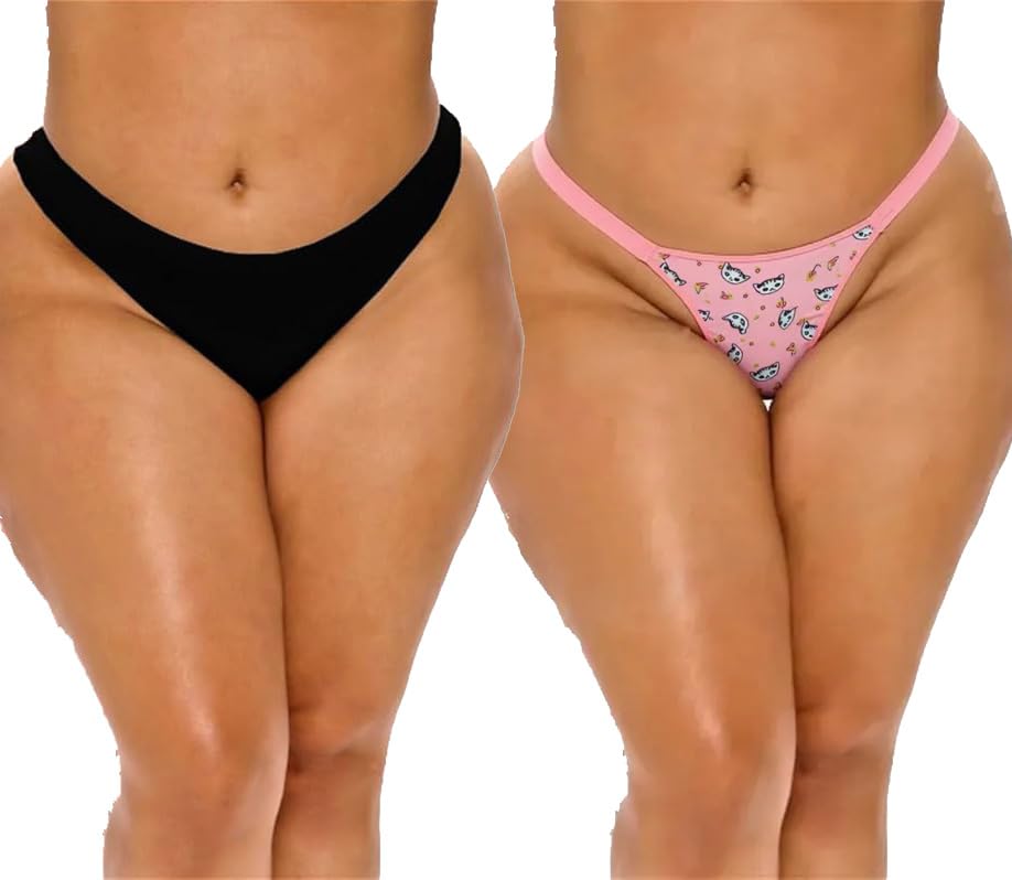 Bikini Bottoms Set, Thong Panty for Girls & Women's, Pack of 2