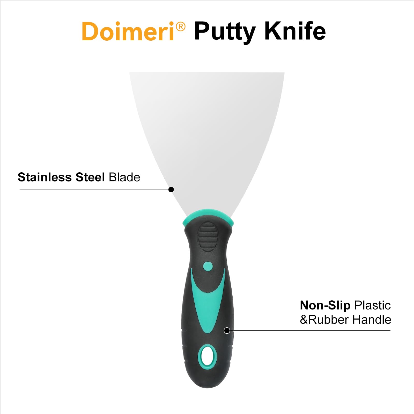 6 Pack Putty Knife, 1” 1.5” 2” 3” 4” 5” Spackle Knives, Premium Stainless Steel Paint Scraper, Perfect Tools for Repairing Drywall, Removing Wallpaper, Applying Mud or Plaster