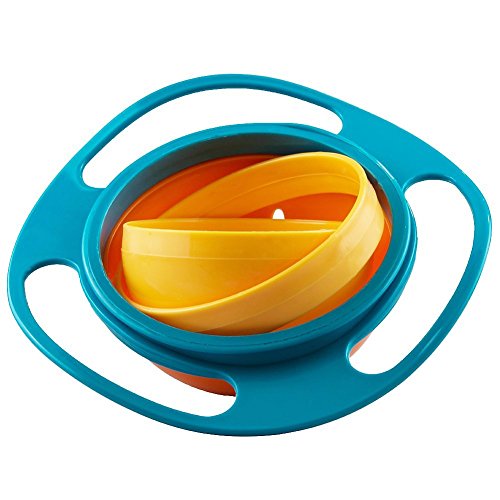 Jzhen Kinder Gyro Bowl, 360 Grad drehbare Gyroscopic Schale mit Deckel für Kleinkinder Baby Kinder