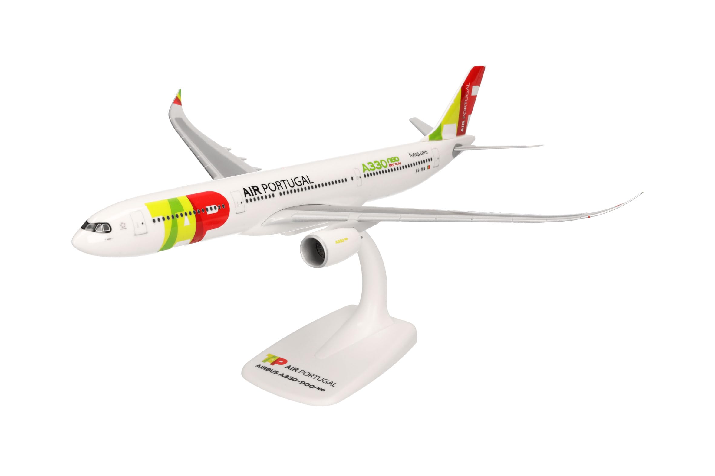 Herpa Snap-Fit aereo in miniatura TAP Air Portugal Airbus A330-900neo, miniatura in scala 1:200, pezzo da collezione, modello con base, plastica