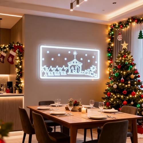 Image of Christmas Home Decor Neon Sign Led Neon Christmas Lights Ornaments Tree Decorations Outdoor Neon Signs for Wall Decor USB Powered Led Neon Signs for Room Decoration