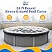 Blue Wave Bronze 8-Year 28 ft Round Above Ground Pool Cover for Winter– Durable & Weather-Resistant Polyethylene – 4 ft Overlap, Black Underside, Reinforced Grommets, Winch, Cable – Navy Blue