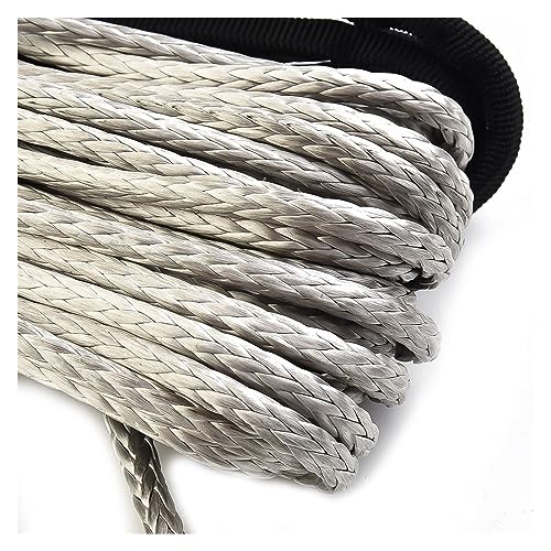 Cable de cabrestante sintético de 15m para ATV y UTV con funda protectora gris 2