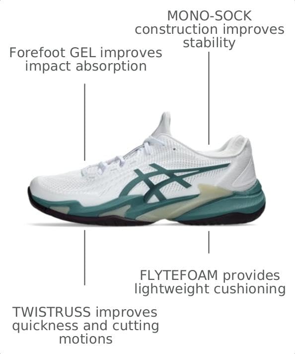 ASICS Men's Court FlyteFoam 3 Tennis Shoes - Image 4