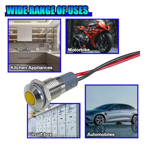Lámpara LED indicadora de señal 8mm ZIMISI para auto 12V miniatura 5