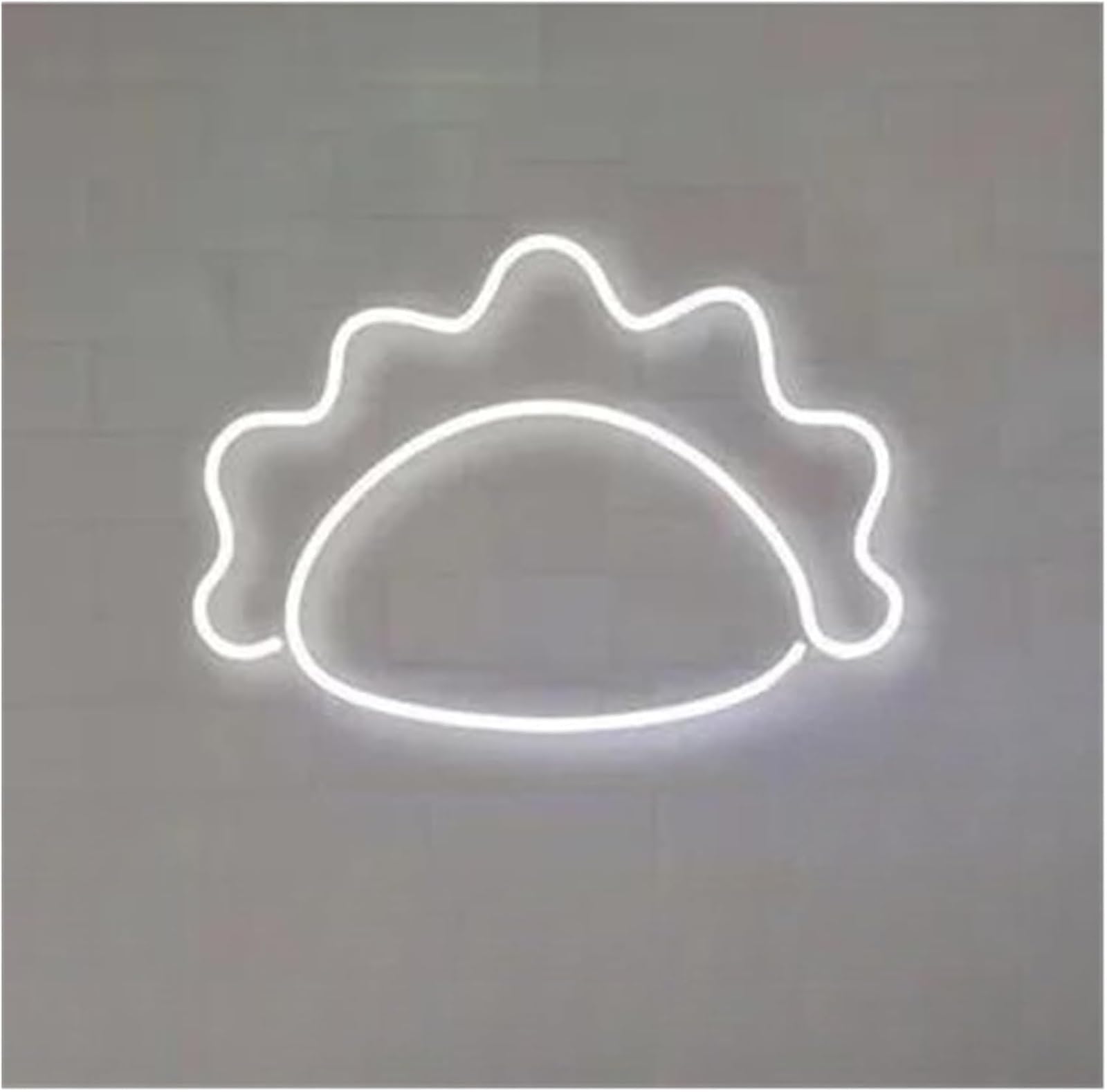 Zynther Neon lamp Cute Dumpling Shape LED Neon Sign Wall Decor for Restaurant Kitchen 28cmx20cm(White)