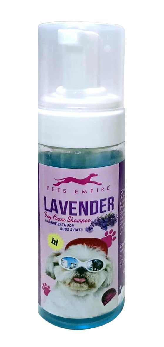 Pets Empire Dry Dog Shampoo, Waterless, No Rinse Foam Mousse - Removing Pet Odor and Bathless Cleaning of Coat -150ML (Lavender) (B07Z51WNRR) Amazon Price History, Amazon Price Tracker