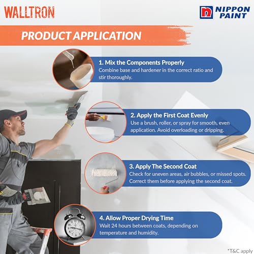 Image of Nippon Paint Walltron Hydro Epoxy (1 KG) | 2-Component High-Performance Epoxy Waterproofing & Concrete Coating System | For Roofs, Water Tanks, Basements, Bathrooms & Damp Walls
