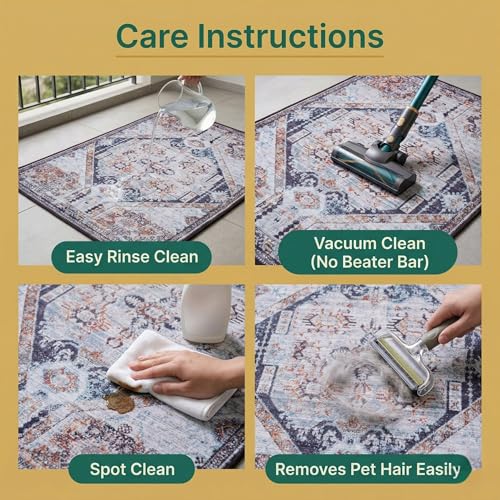 Image of Dream Weaverz Anti Slip Rectangular Carpet for Living Room & Hall | Silk | Flat Woven Soft Washable Floor Mat for Home, Bedroom Floor & Kitchen | Durable Anti Skid Rug for Daily Use (4 X 6) feet