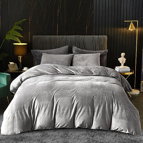 Ivellow Velvet Duvet Cover Set