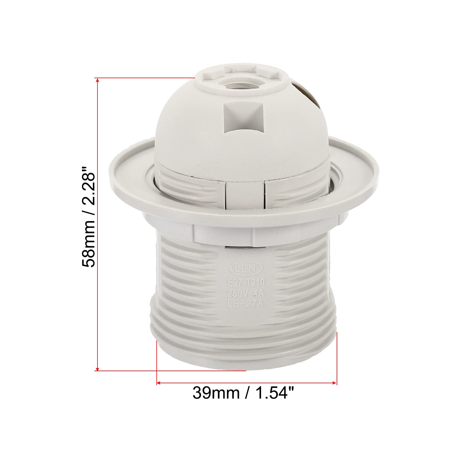 MECCANIXITY Threaded Light Socket Base 250V E26/E27 58x39mm Screw ...