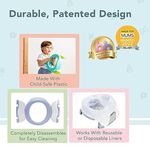 image for Kalencom Potette Plus 2-in-1 Travel Potty and Trainer Seat - Dual-Purp