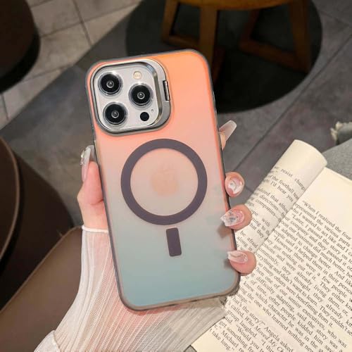 Étui magnétique paillettes colorées objectif photo iPhone 14 coque mate noire