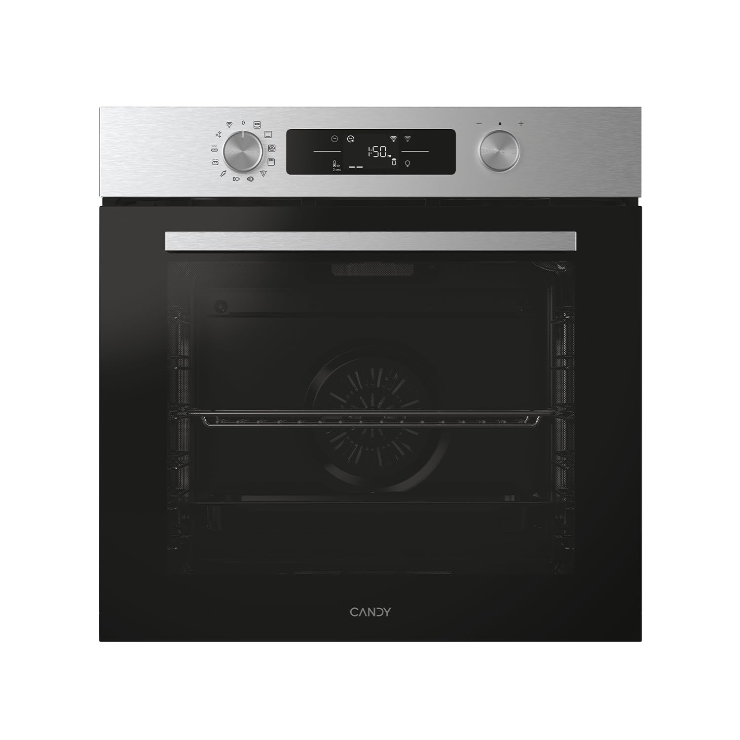 CANDY - Four Encastrable à Chaleur Tournante - Pyrolyse/Hydrolyse - 6 Niveaux de Cuisson - Classe Énergétique A++ - Cavité XXL (78L), Porte Froide, Pyrolyse, WiFi - Noir - 59,5 x 59,5 x 56,8 cm