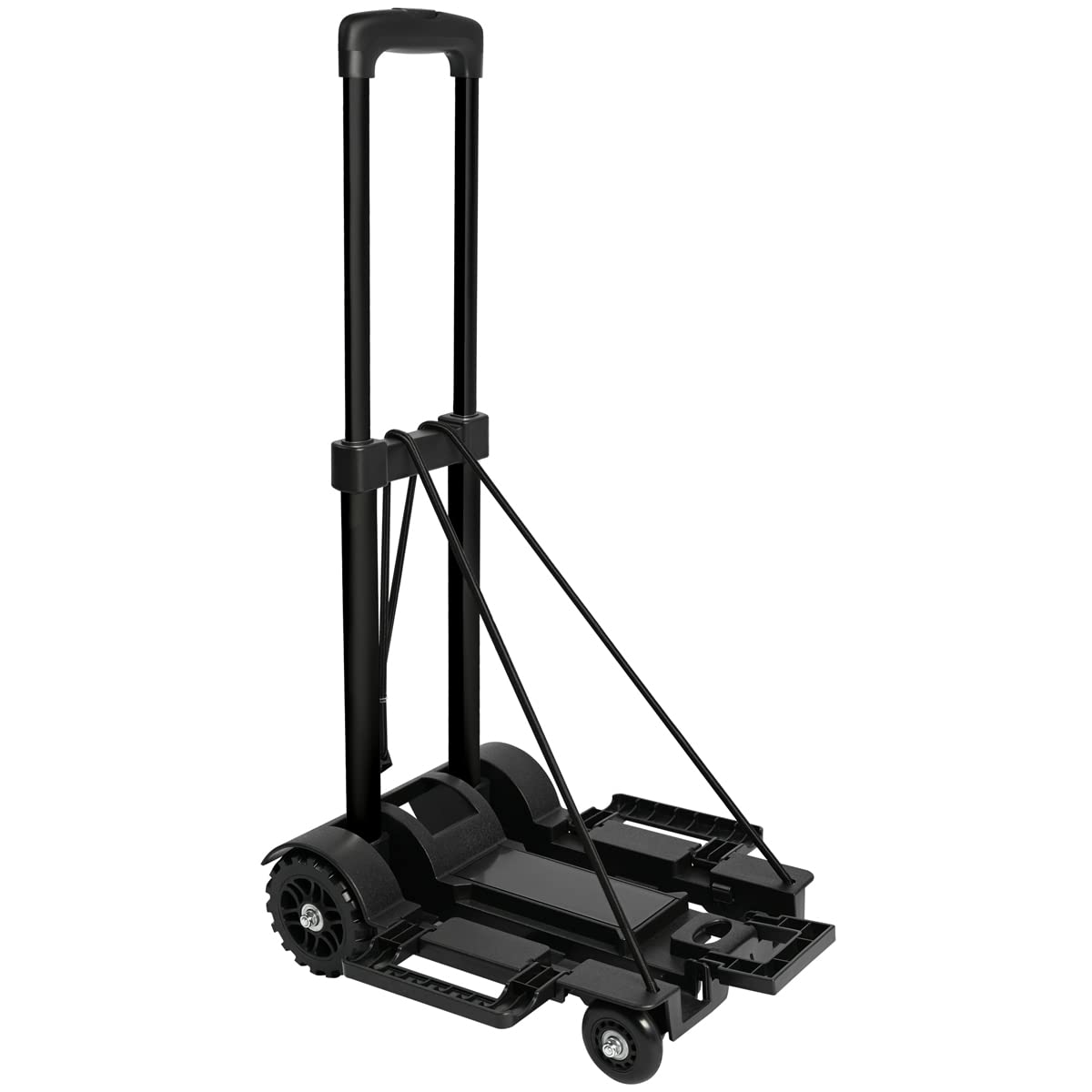 Carretilla de Mano Portátil Plegable Carro Ligero Equipaje Oficina Hogar con Cuerda de Gancho Elástica Aluminio Compacto