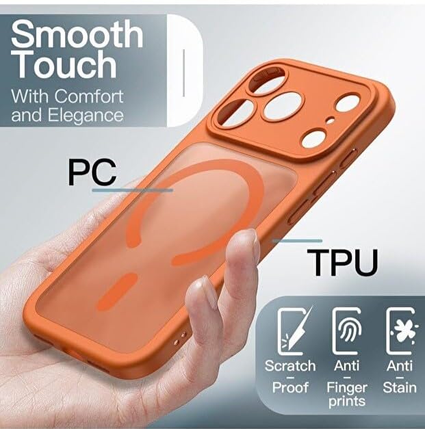 Image of Elzzi Magnetic Case Compatible with iPhone 17 Pro Case (Compatible with MagSafe) Slim Translucent Matte Shockproof with Anti-Fingerprint Phone Case - Cosmic