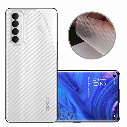 Image of Compatible with Oppo Reno 4 Pro Back Screen Protective Film Carbon Fiber Skin Transparent Screen Guard Sticker