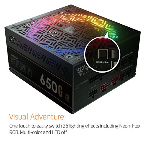 Fuente de Poder GAMDIAS ASTRAPE P1-650G RGB 650W Modular miniatura 3