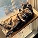 PETPAWJOY Cat Window Perch, Strong Suction Cups Easy Clean Safety Cat Hammock Window Seat for Large Fat Cat or Double Cats