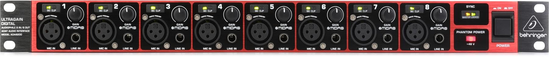 Behringer ADA8200 Microphone Preamplifiers, Black