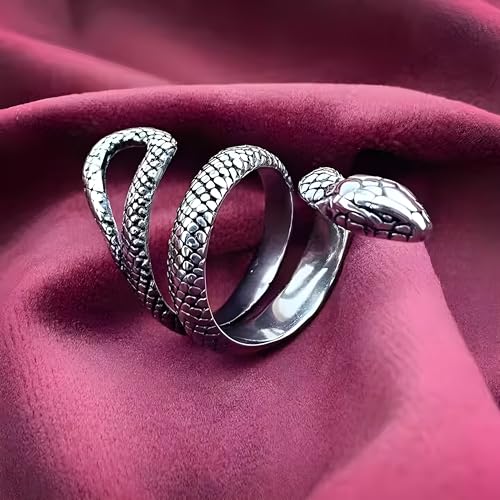 Image of THE MEN THING PYTHON RING - Pure Stainless Steel Men's Steel-Plated Ring - Statement Luxury Jewelry (Size : 22)