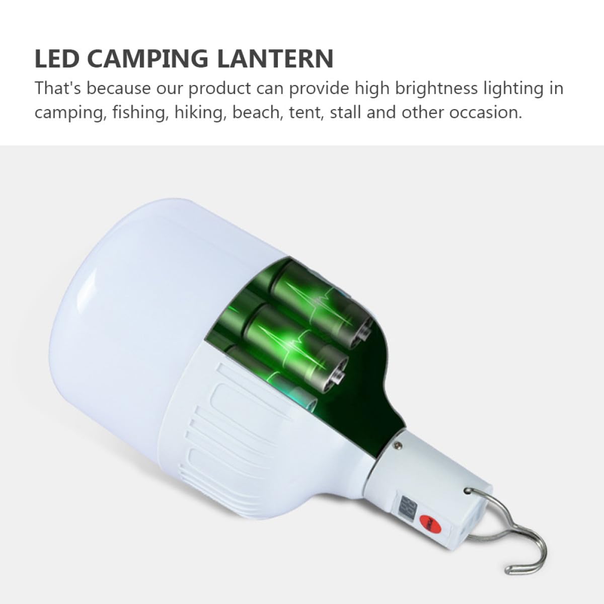 SHERCHPRY Lampe de Camping LED Rechargeable USB 100W Lampe de Secours Étanche à Intensité Variable Portable pour Randonnée Camping et Utilisation Extérieure