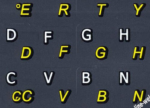 Pegatinas de teclado portugués-brasil-ingles negras no transparentes miniatura 3