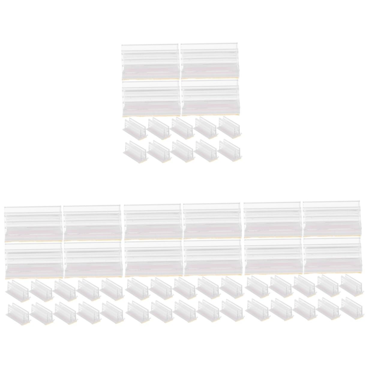 HOMSFOU 400stücke Sichtschutzhalter Selbstklebende Etikettenhalter Transparentes Design Für Tischaufsteller Vielseitig Einsetzbar Für Preisschilder Werbeetiketten Namensschilder