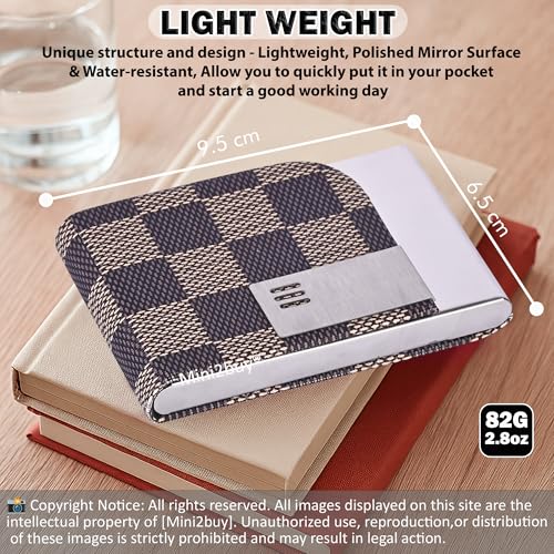 Image of Luxurious Unisex Pocket Card Holder Design 15-20 Business Card and 5-8 Card Debit Credit Ultrathin Stainless Steel 9.5 X 6.5 x 1.2 cm Size RFID Blocking Corporate Gift for Employee (Multi-Brown)