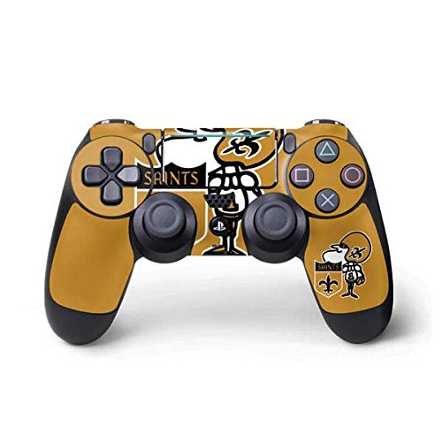 Skinit Decal Gaming Skin Compatible with PS4 Pro/Slim Controller - Officially Licensed NFL New Orleans Saints Retro Logo Design
