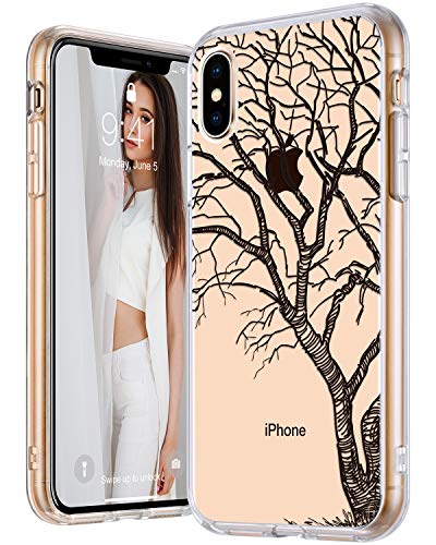 ULAK iPhone Xs Max Case, Slim Fit Anti Scratch Hard PC Back Cover with Anti-Slip Shockproof Proof Soft TPU Bumper for iPhone Xs Max 2018 (Drawn Tree)