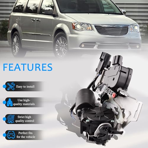 Image of Rear Right Sliding Door Lock Latch Actuator Compatible with 2008-2016 Chrysler Town & Country, 2008-2020 Dodge Grand Caravan, 2012-2015 Ram C /V Replaces 5020768AB 5020768AC 68030378AC