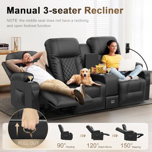 Sillón reclinable moderno negro 5 cuerpos miniatura 4